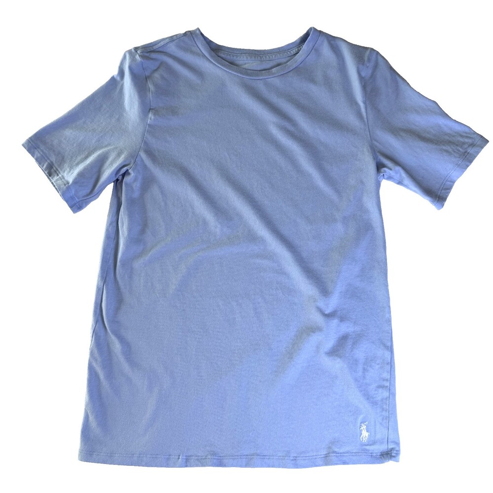 Polo Ralph Lauren BOY'S Sz XL , Baby Blue T-Shirt with White Pony, Short Sleeves
